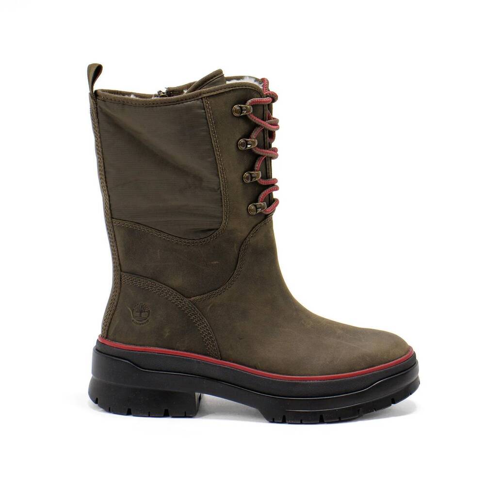 NEW TIMBERLAND women's malynn waterproof insulated faux-fur lined boot in olive